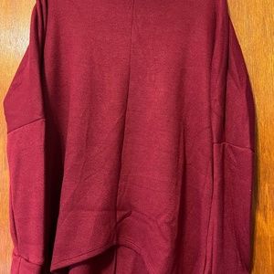 Berry cowel-neck sweater